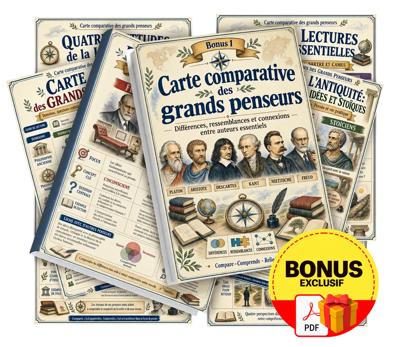 Bonus 1 : carte comparative des grands penseurs