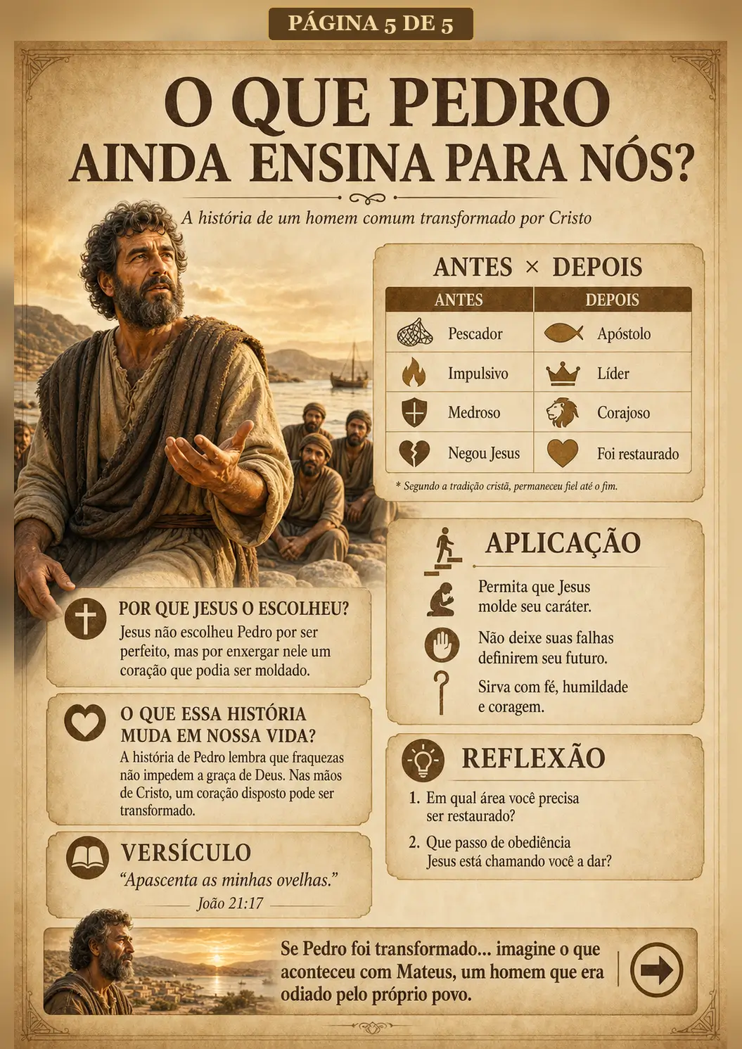 Previa do material - pagina sobre Pedro
